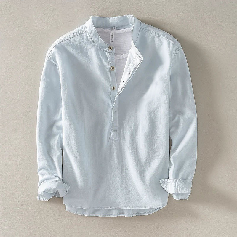 Premium Linen Shirt – Mandarin Collar