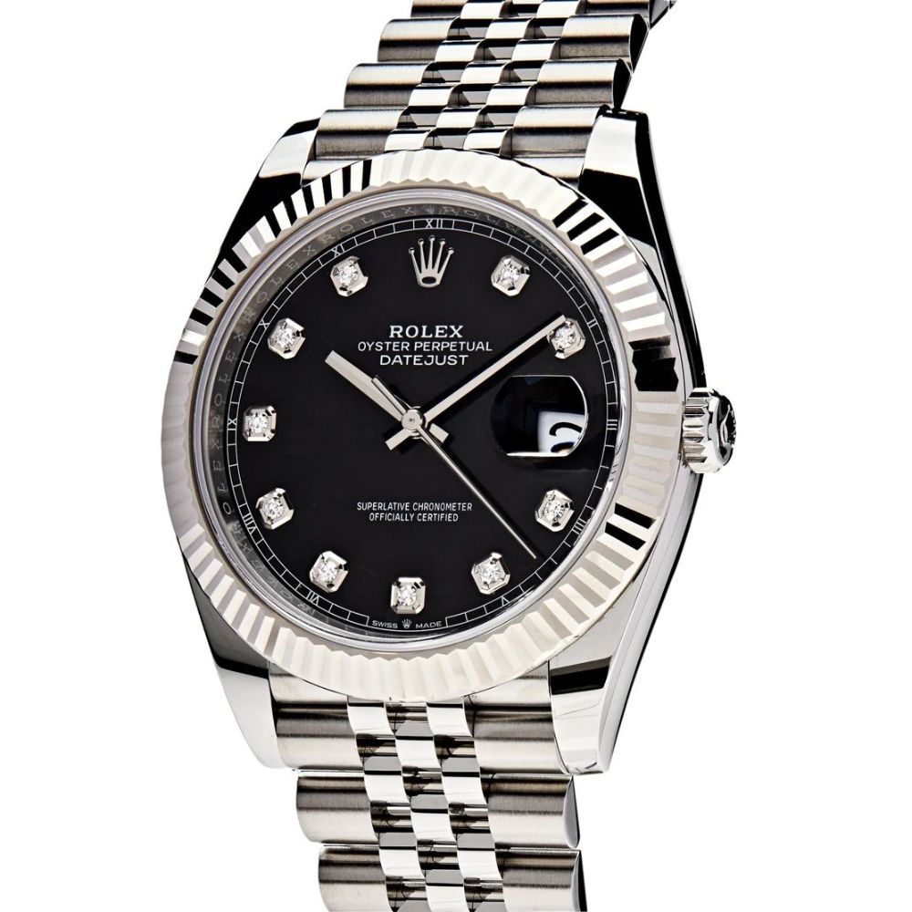 Rlx Datejust Diamond Black Dial Jubilee 41mm